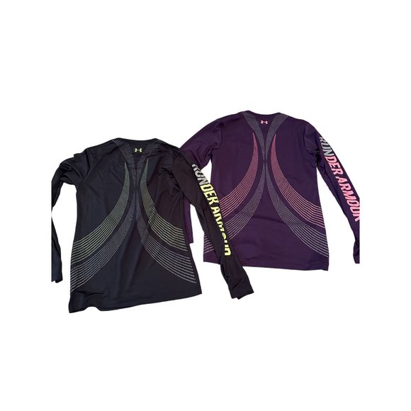 2 Under Armour "RunderArmour" Long‎ Sleeve Semi Fitted Shirts Size Small  #0082 - Picture 2 of 6